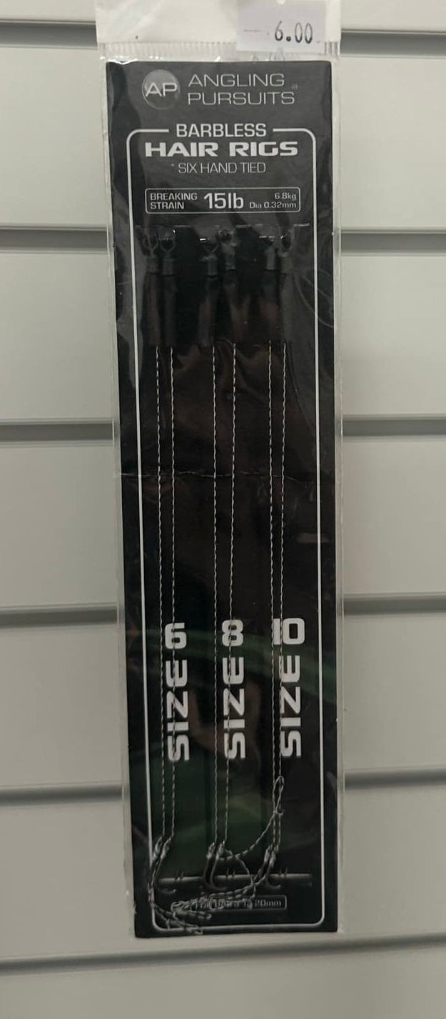 Angling Pursuits Barbless Hair Rigs – Pack of 6 (Mixed Sizes)