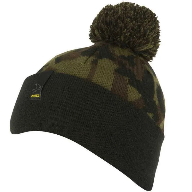 AVID CARP Black And Camo Bobble Hat