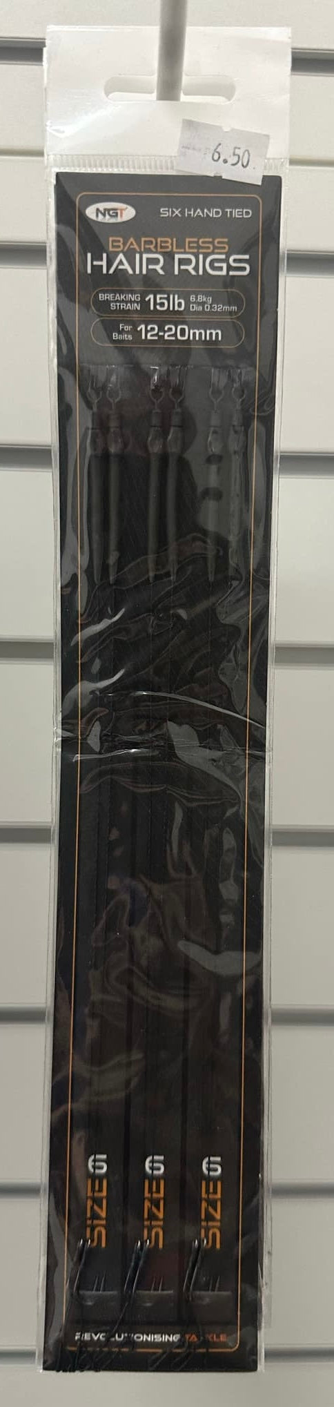 NGT Barbless Hair Rigs – Pack of 6 (Size 6)