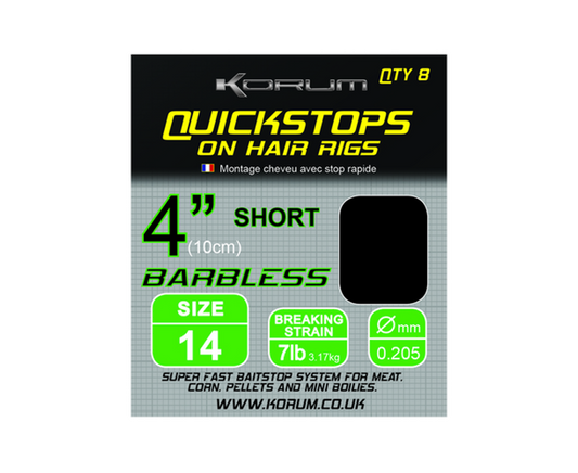 4in HAIR RIGS WITH QUICKSTOPS SIZE 12